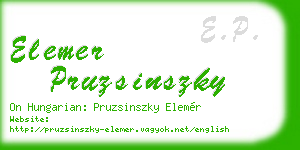 elemer pruzsinszky business card